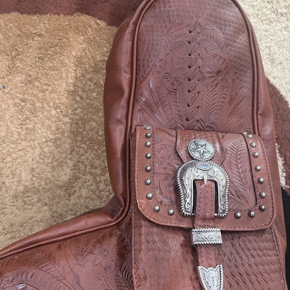 American West Leather Boot Case-Hand tooled - Picture 4 of 6